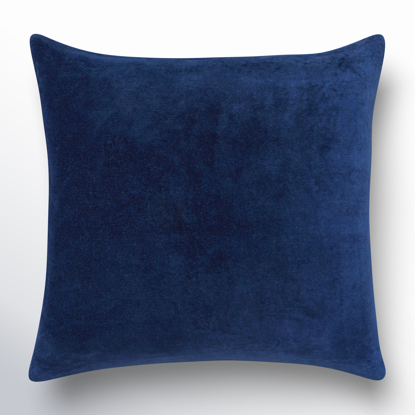 Denny Velvet Throw Pillow , Polyester/Polyfill, Prussian Blue, Square 22"