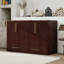 Grande armoire-lit escamotable en bois massif, capacité de 1000 lb, station de charge et tiroirs de rangement, conception cannelée moderne pour les petits espaces