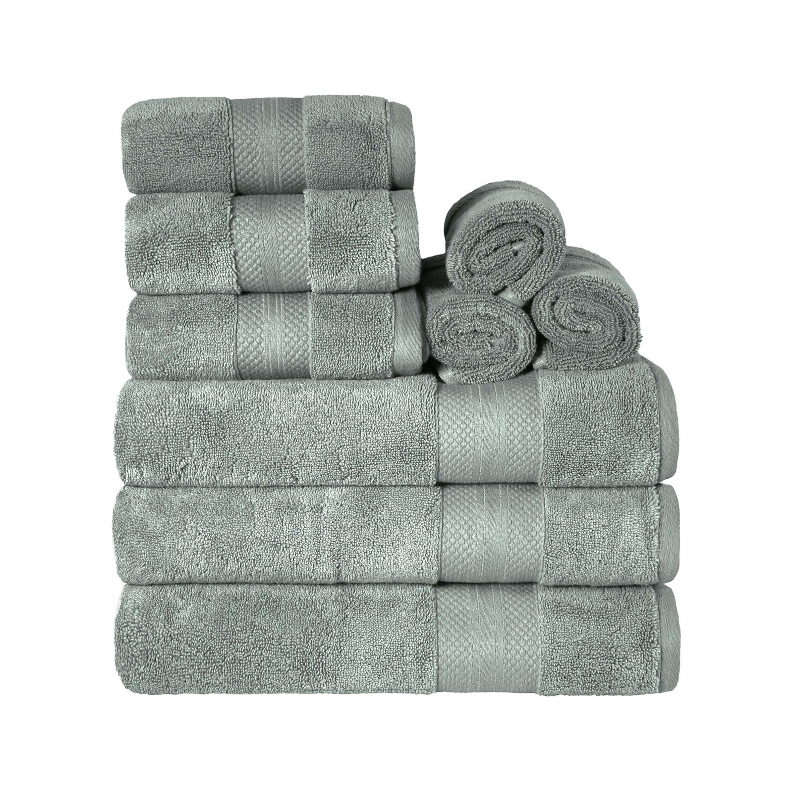 Finnian Ultra-Plush Heavyweight, 100% Turkish Towel Collection, Olive Green, 9 Piece Towel Set