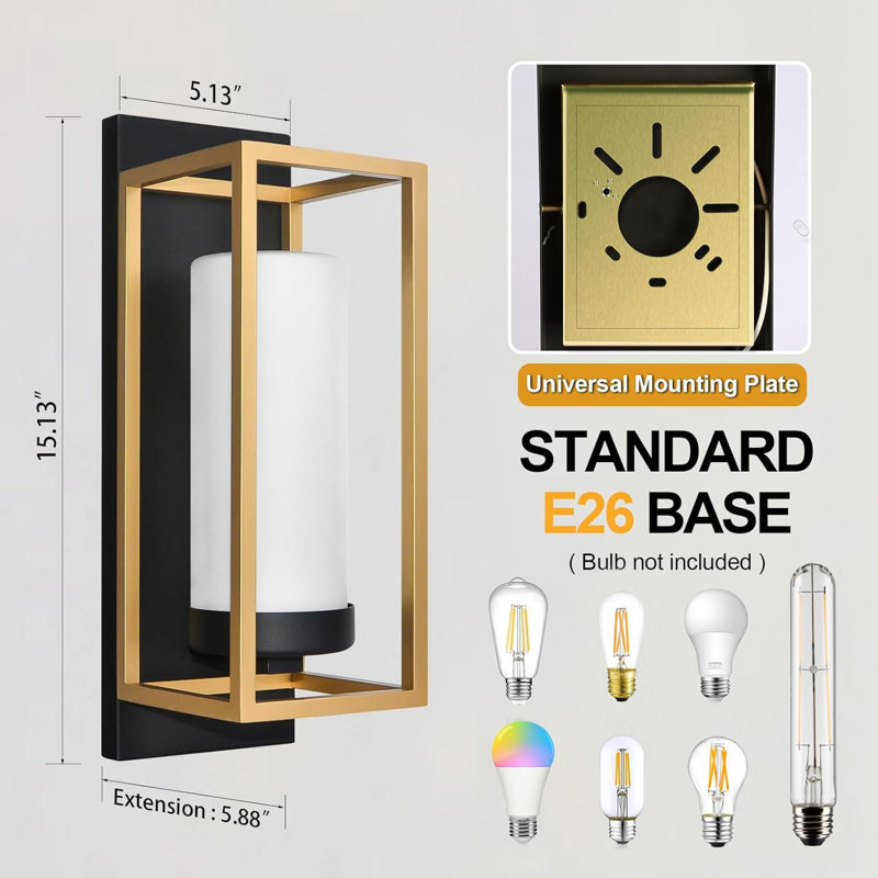 Ensemble de 2 luminaires d'extérieur dorés