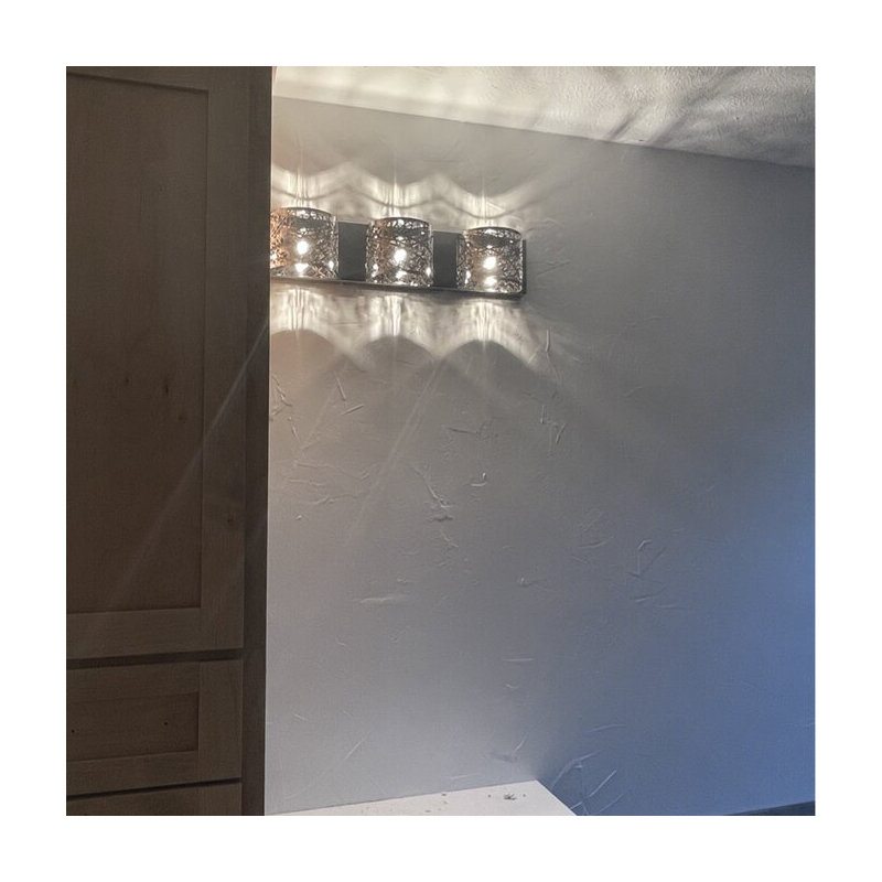 Barre d'éclairage de salle de bain 3 lumières Mascher, Chrome poli/blanc