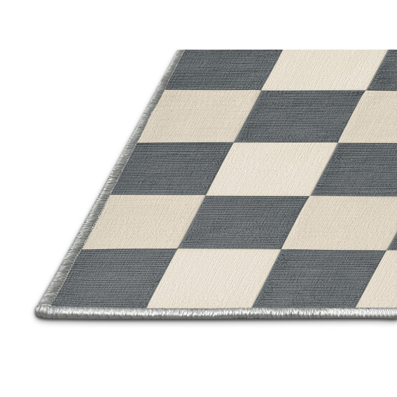 Machine Washable Botanical Brown Area Rug, Square 7'