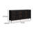 Lizzy Sideboard Console, 3 Inner Shelves, Black Natural Wood 64 Inch