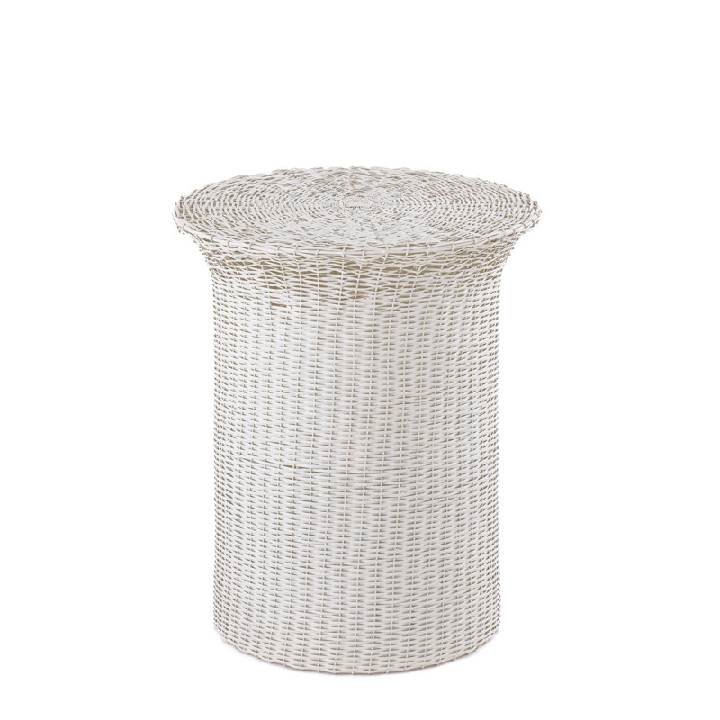 Iron White Beige Side Table