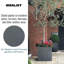 Grey Concrete Effect Square Planter, Frostproof Outdoor Plant Pot, Concrete Textured Flower Box, Garden Planter Box with Drainage Holes-87693416