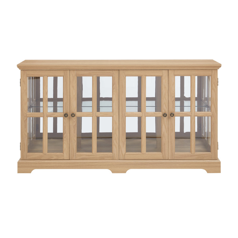 LED Curio Display Cabinet, Oak