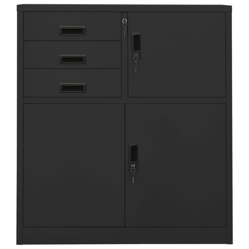 Armoire de bureau en acier 35,4 po x 15,7 po x 40,2 po, Anthracite