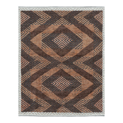 Rug & Kilim’S Modern Rug With Brown Geometric Patterns In High-Low Texture