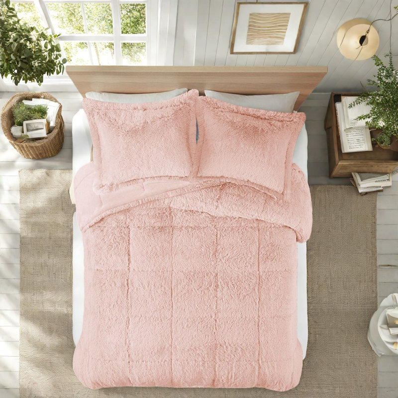 Luxurious Shaggy Fur Bedding Set, Polyester Comfort For Home