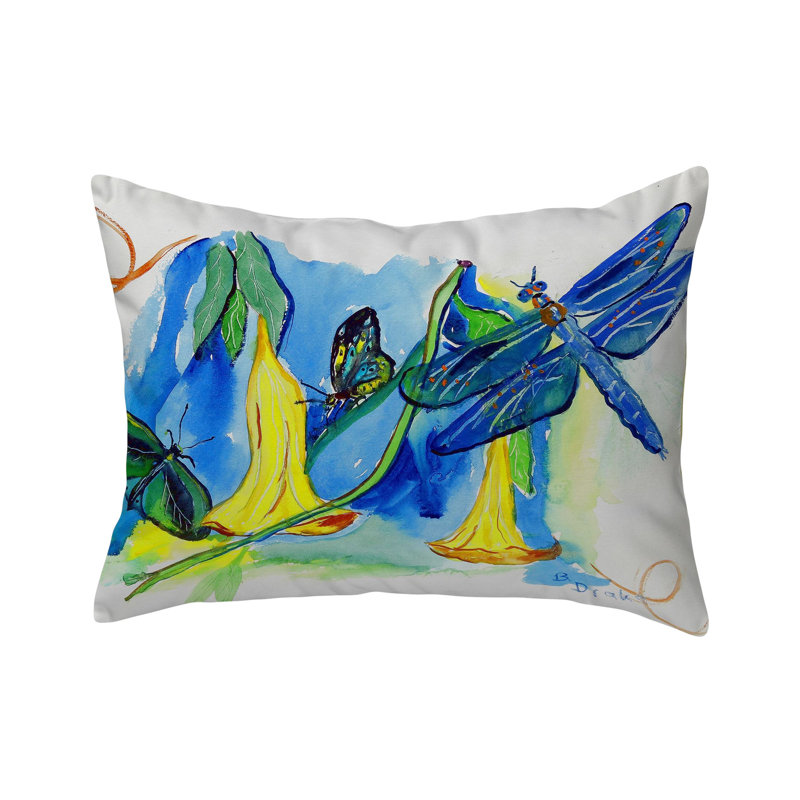  Coussin lombaire intérieur / extérieur Yellow Bells & Dragonfly