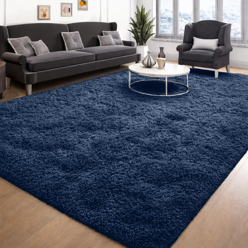 Solid Colour Shag 140cm X 200cm Area Rug, Orange