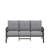 70” All-Weather Metal 3-Seat Patio Sofa, Khaki Frame With Gray Cushions-1278242172