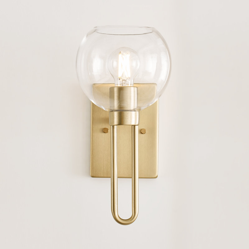 Dimmable Bath Sconce, Satin Brass