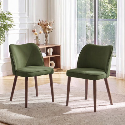 Petites chaises de salle à manger rembourrées en bois massif - Courbe ergonomique et rembourrage moelleux pour espaces multiples