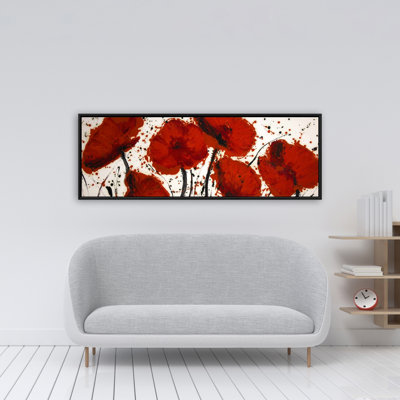 " Abstract Paint Splash Red Flowers "