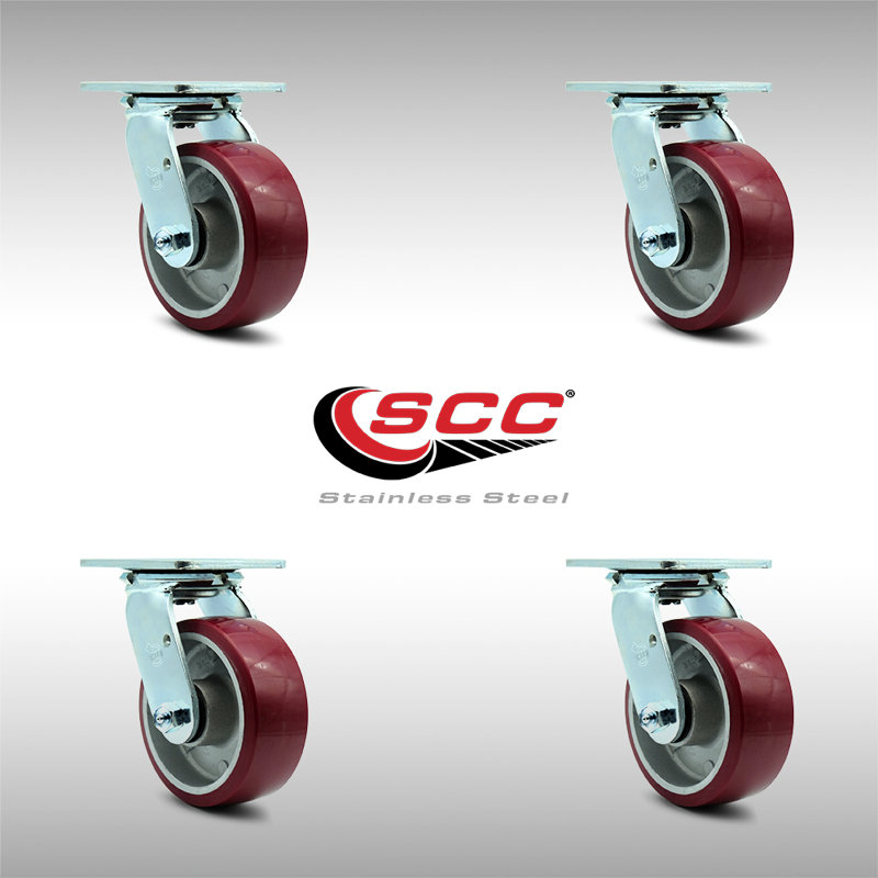Swivel Caster Set with Roller Bearings