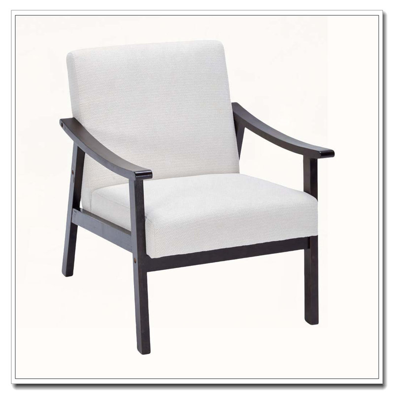 Chaise avec accoudoirs et dossier haut, Blanc ancien