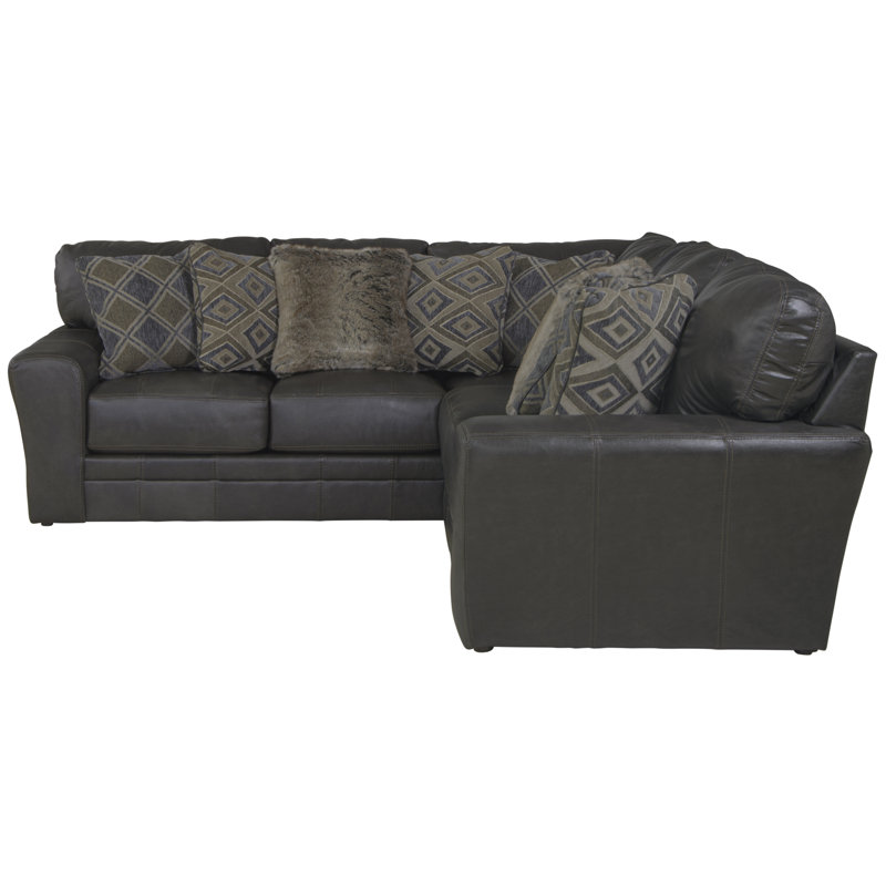 Canapé modulaire en cuir italien Andrienne, Cuir synthétique gris