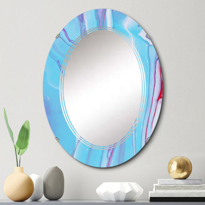 Miroir de salle de bain ovale mural