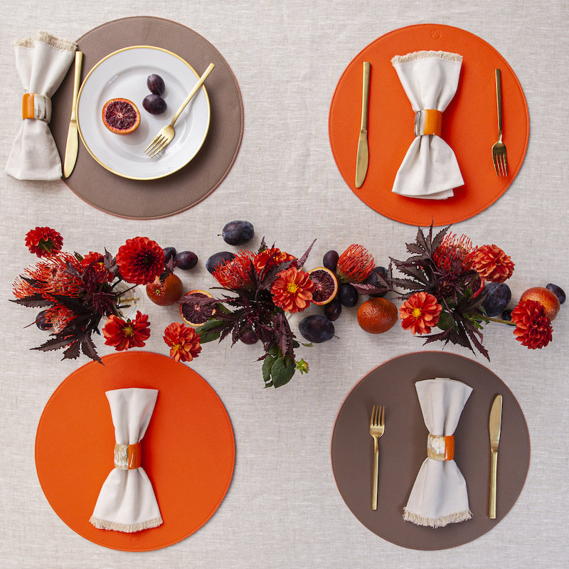 Horn Napkin Rings, Orange