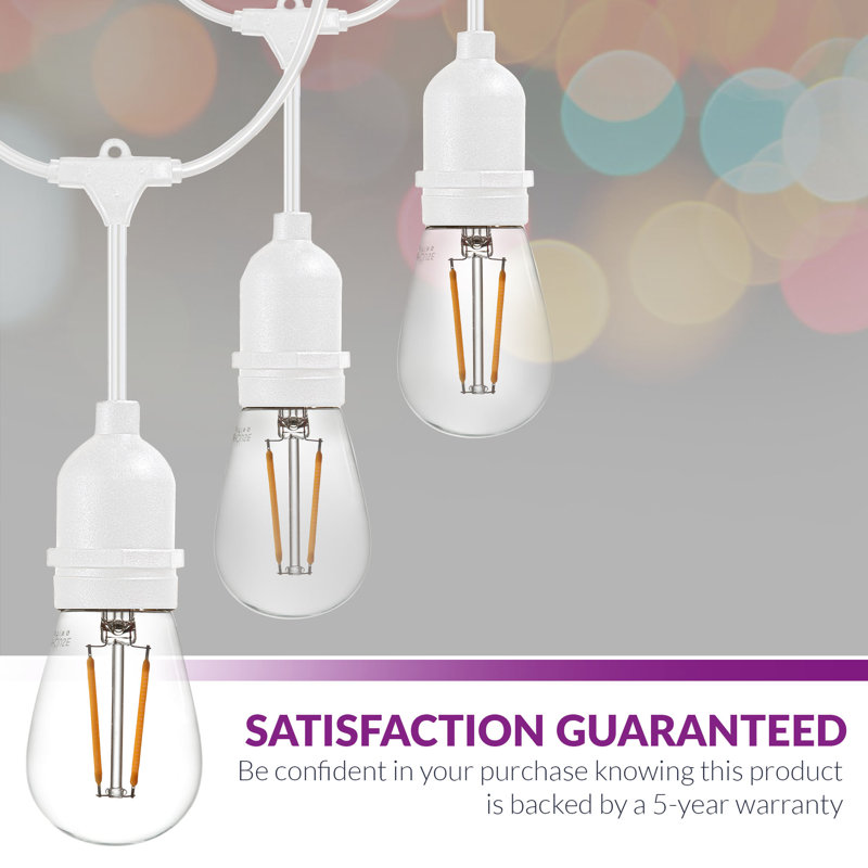 Burroughs  48' Outdoor 15 - Bulb Standard String Light, White