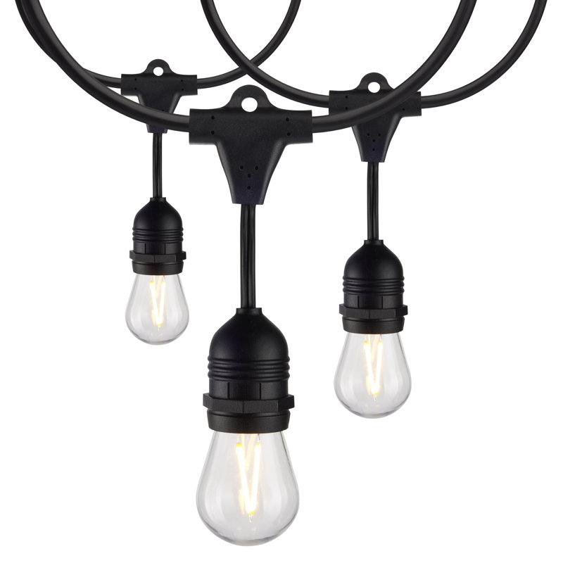 24Ft - LED String Light - Includes 12-S14 Bulbs - 2000K - 120 Volts