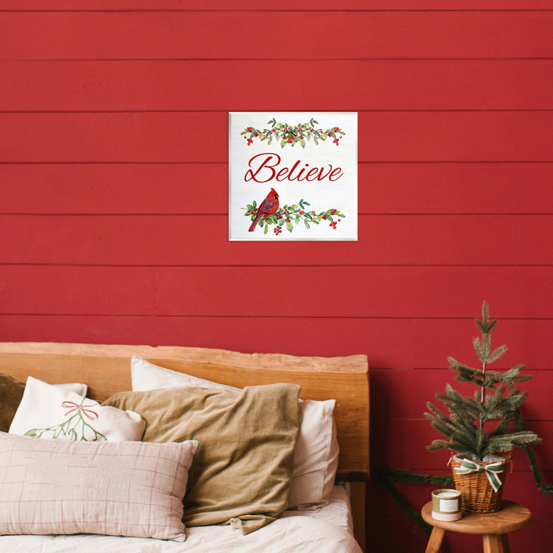 Plaque murale Festive Believe Greenery, design par Sally Swatland