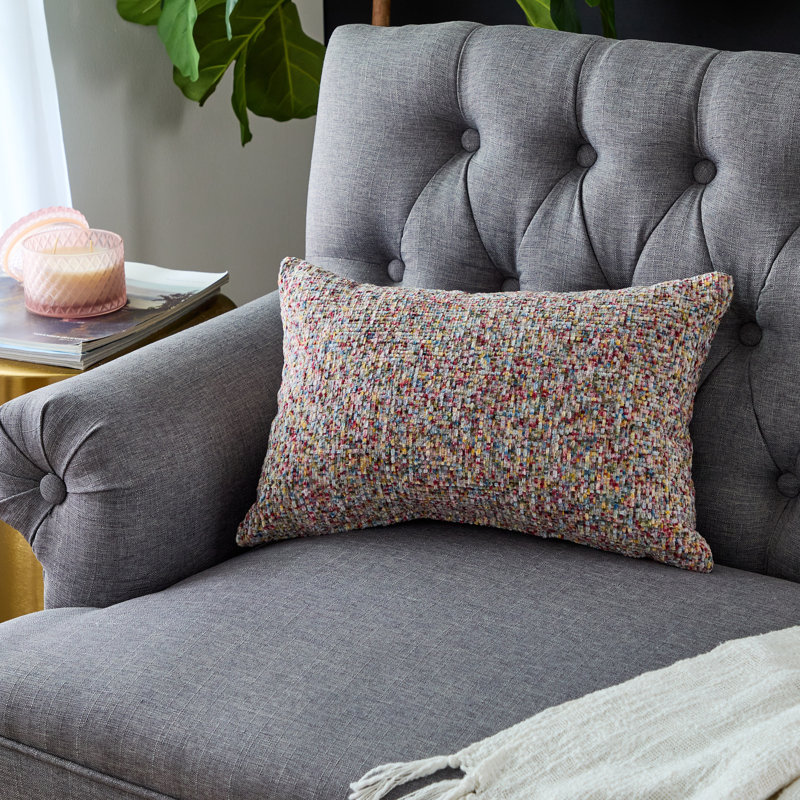  Coussin décoratif rayé intérieur / extérieur en polyester, H 12 po x l 24 po, Avery Fall