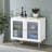 2-door Engineered Wood Accent Cabinet White High Gloss