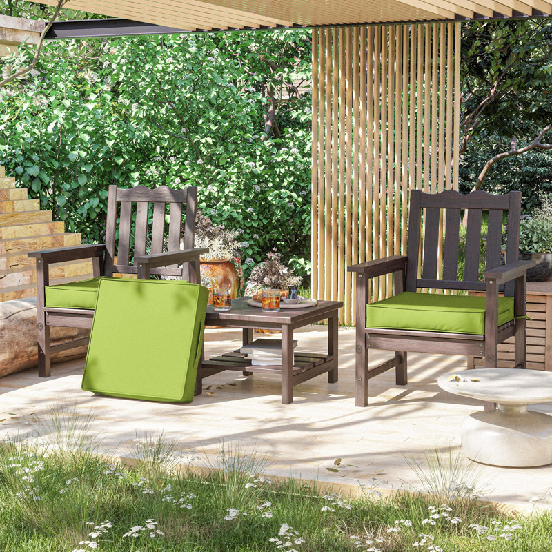 Outdoor 4” Seat Cushions And 22”X22” Outdoor Cushions Dining Seat Cushions , Grass Green