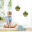 34cm Faux Flowering Plant in Wicker/Rattan Basket