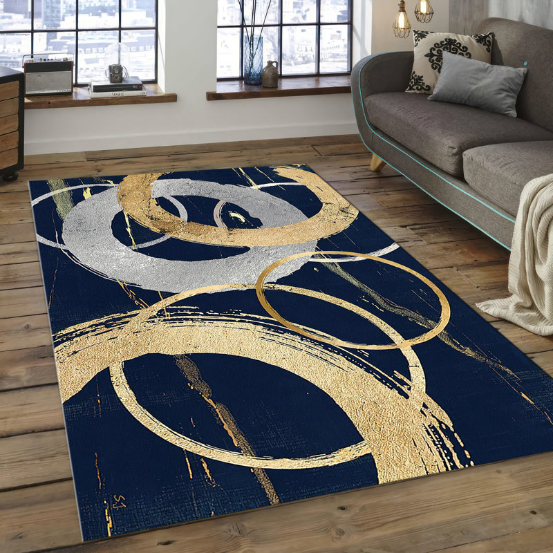 Chic Non Woven Thin Type Printed Rug Featuring a Unique Abstract Geometric Design in Bold Black and White Tones Perfect for Modern Home Decor