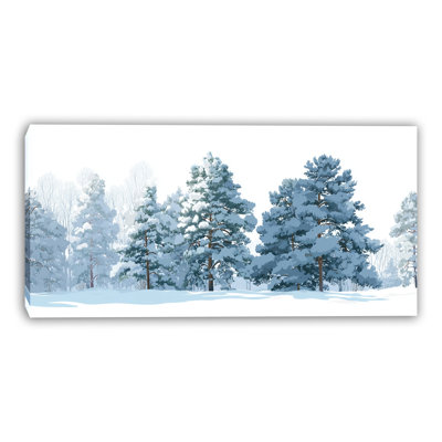 «Snowfield Pine Row», art mural sur toile tendue