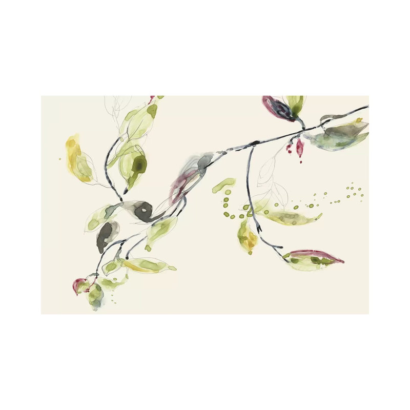 Leaf Branch I by Jennifer Goldberger - Wrapped Canvas Painting, 30.48 cm H x 45.72 cm W