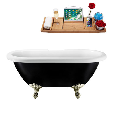 59.1'' x 28.3'' Freestanding Soaking Acrylic Bathtub