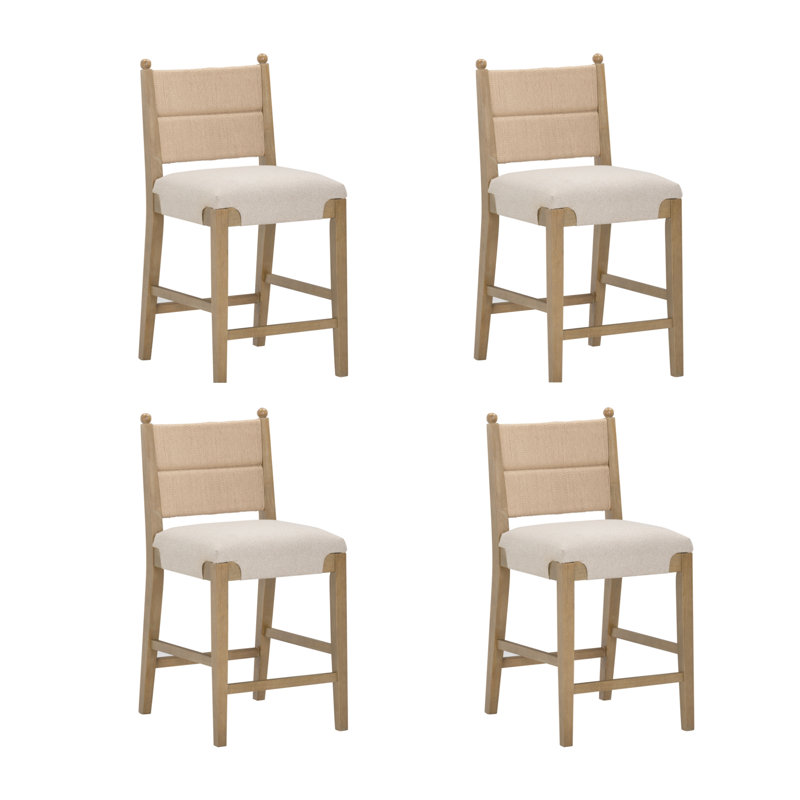 Tabouret de comptoir 4 pièces Cove, 4, Lin / brun clair