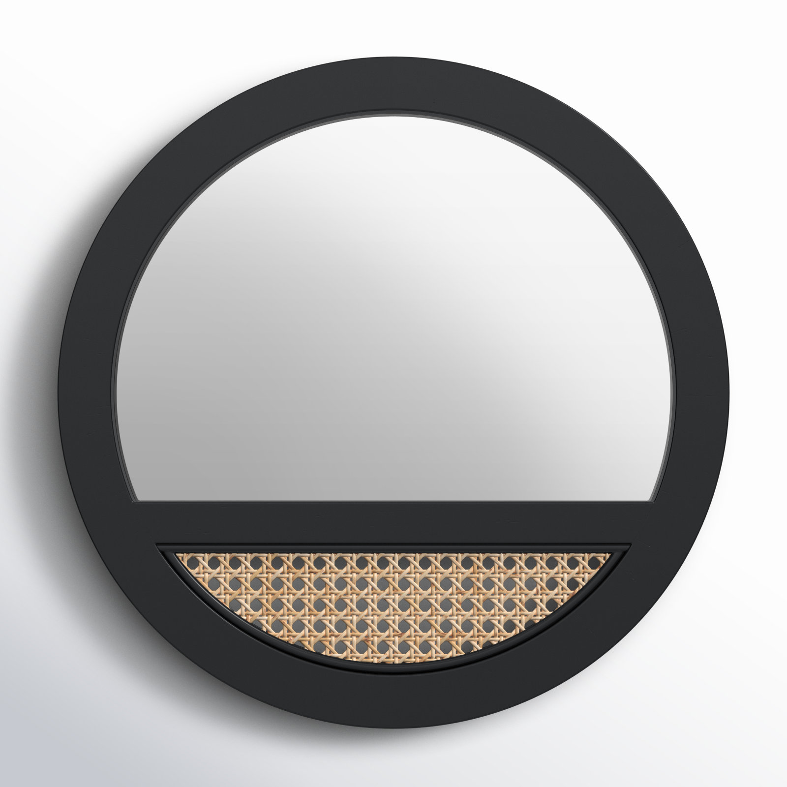 Ernesto Flat Wall Mirror, 17.50" x 17.50", Black
