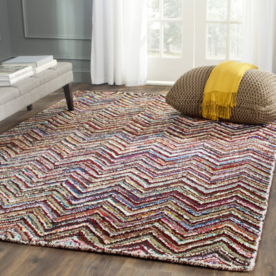 Cleaves Chevron Cotton Hand Woven Area Rug
