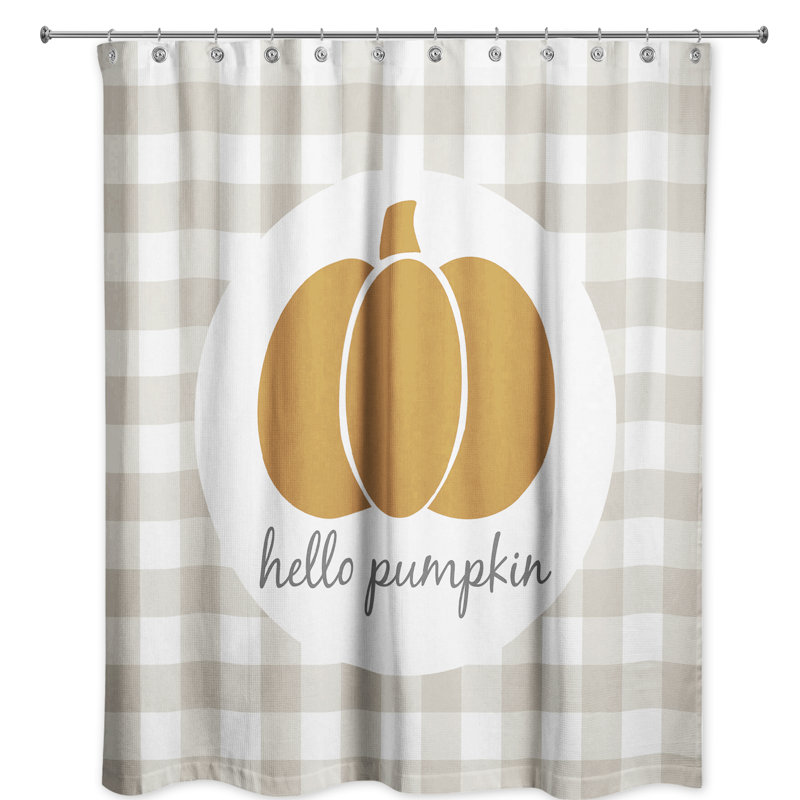 Rideau de douche simple hello citrouille buffalo check Shawnee