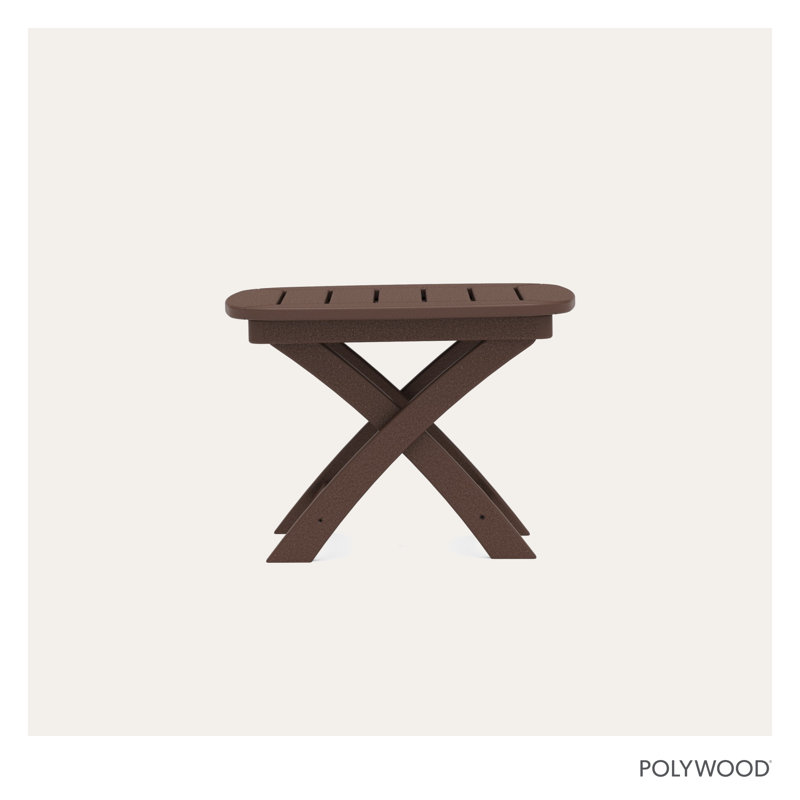 POLYWOOD Nautical 21" x 18" Side Table, Mahogany