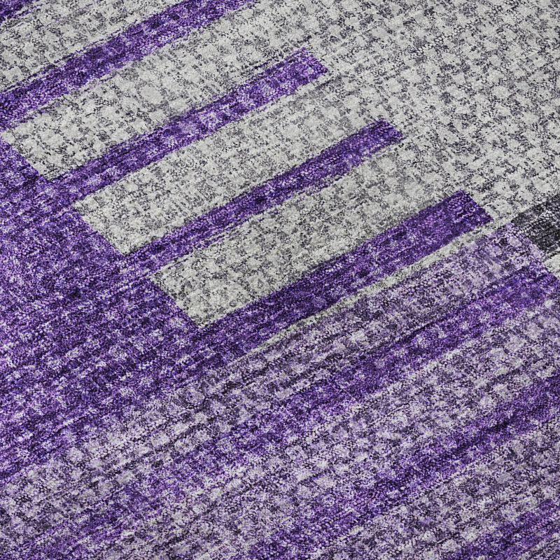 Premium Machine Washable Prisco Purple Rug, Rectangle 9' x 12'