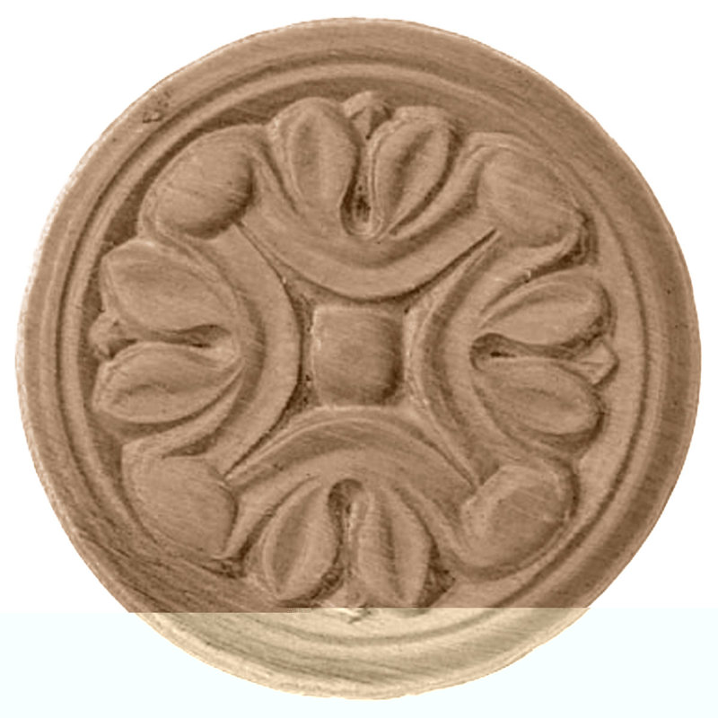 Raymond 2.75'' H x 2.75'' W x 0.25'' D Wood Rosette Applique