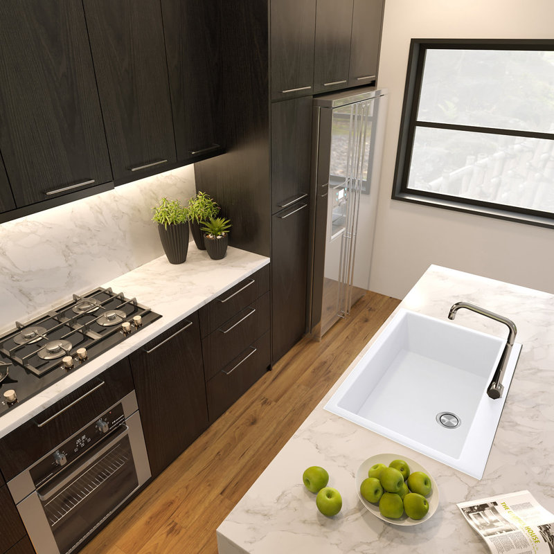 Plymouth 33'' L Single Basin Kitchen Sink, White