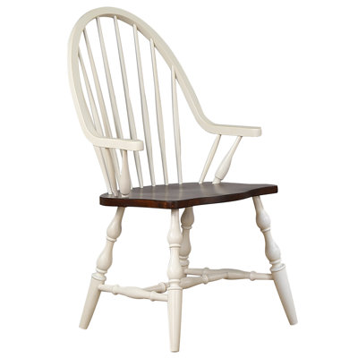 Fauteuil en bois de chêne massif de 24 po de largeur avec accoudoirs sculptés Furtado