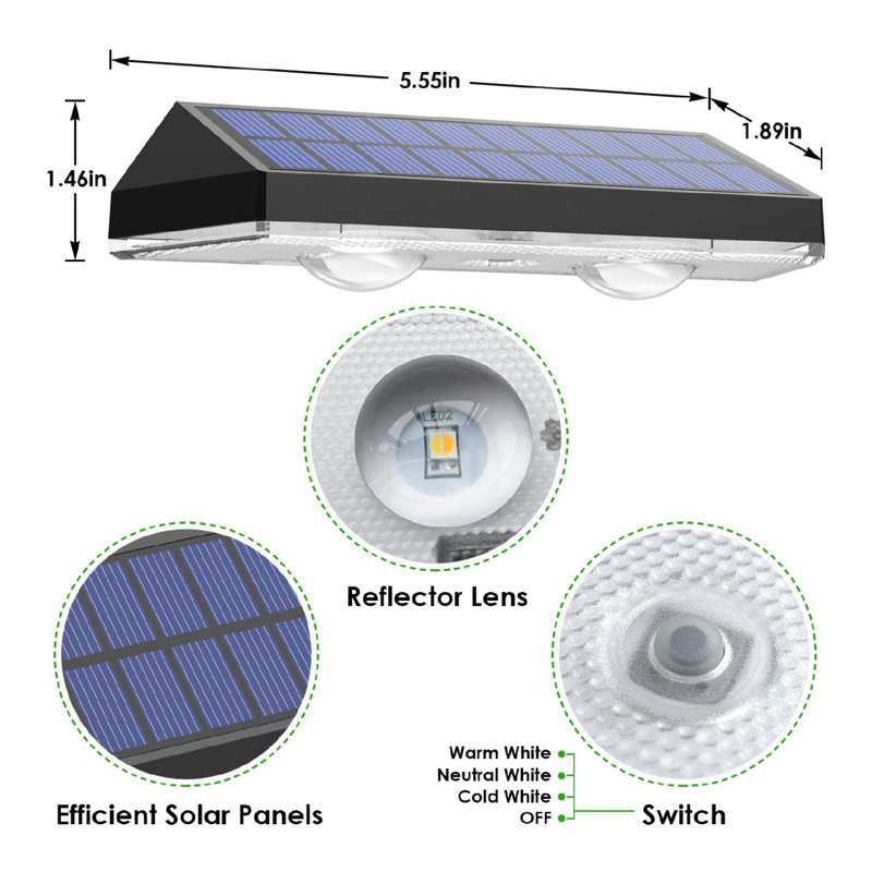 Solar Waterproof Fence Lights for Outside Set of 8, Backyard/Railing/Step/Patio