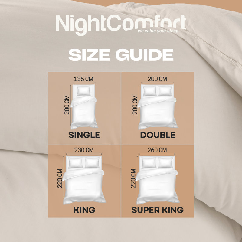 NightComfort Egyptian-Quality Cotton Anti-Allergy Winter Season 13.5 Tog Duvet, Super King