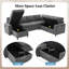 Canapé-lit modulaire en U convertible avec rangement, ports de chargement USB, porte-gobelets et revêtement en chenille, canapé-lit à 7 places-678975804