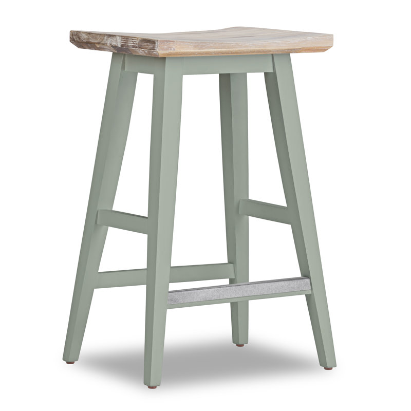 Solid Wood Counter Stool, Sage Green