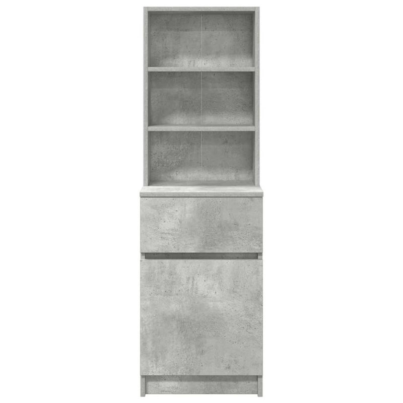 Bedside Cabinet 39X35x125 Cm Engineered Wood, Concrete Grey
