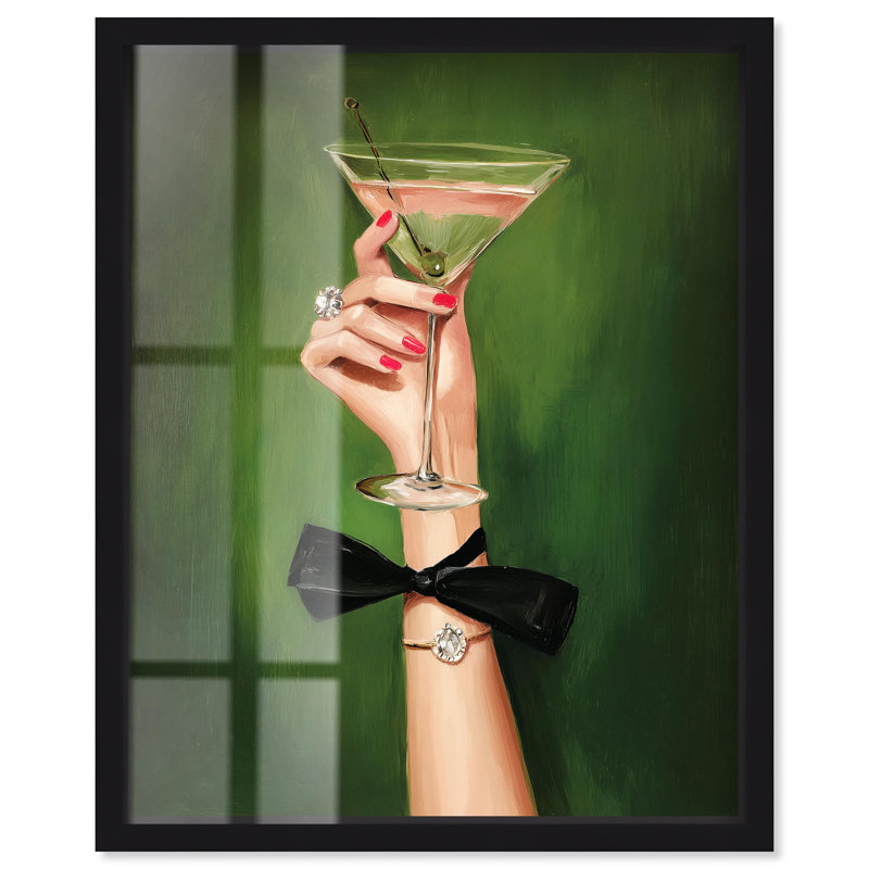 «Curated Cocktail II Shadowbox Print» par Art Remedy, H 25 po x l 21 po, Noir